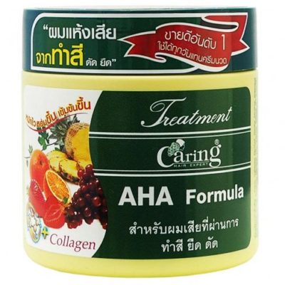 ครีมหมักผมแคริ่งกระปุกเขียว Caring Treatment AHA Formula
